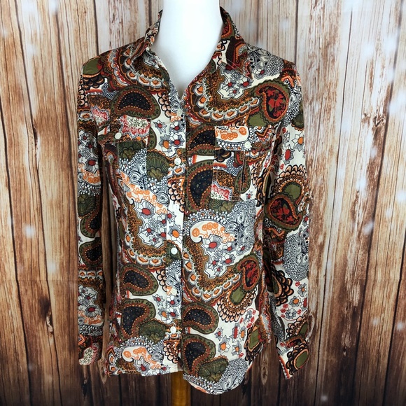 Lucky Brand Tops - ♥️Lucky Brand Paisley 70s Retro Style Shirt Small